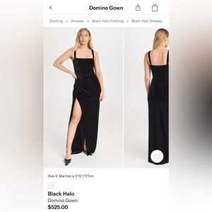 Black halo cocktail dress size 4